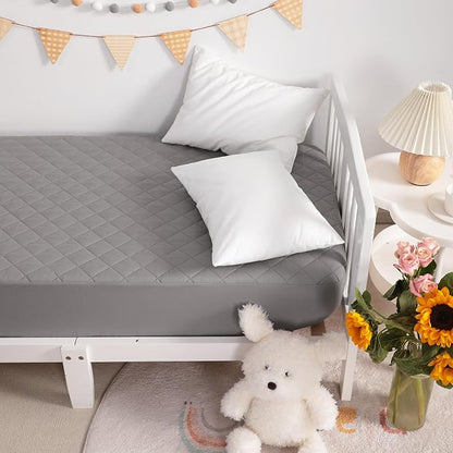 NTBAY 2 Pack Waterproof Crib Mattress Protector, Quilted 28"x52" Toddler Fitted - Image 7