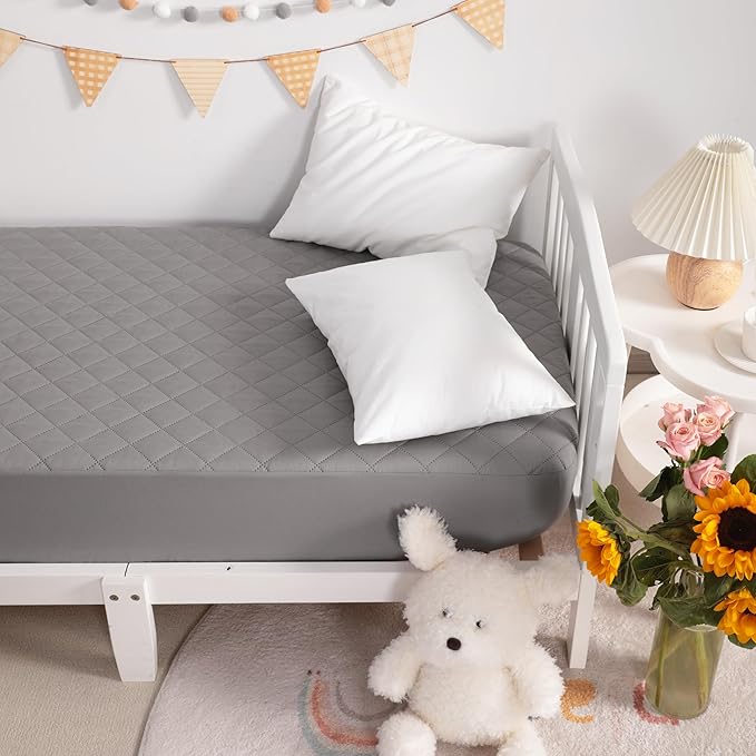 NTBAY 2 Pack Waterproof Mini Crib Mattress Protector, Quilted 24"x38" Fitted - Image 6
