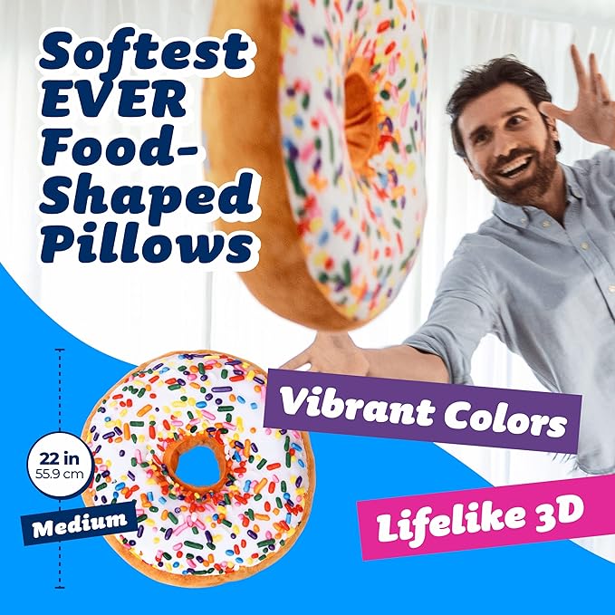 22" 3D Sprinkle Donut Throw Pillow - Image 2