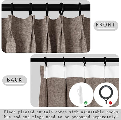 Macochico Pinch Pleated Full Blackout Curtains - Image 4