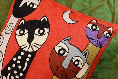 Picasso Red Cat Pillow Cover Cute Kitty Decorative Pillowcase Abstract Cushion - Image 3
