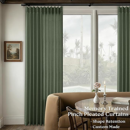 Pinch Pleat Extra Wide 72 x 108 Inch Linen Curtains - Image 2