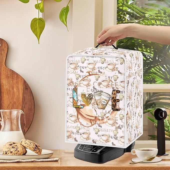 Mumeson Love Coffee Coffee Maker Covers Dust Resistant Home Kitchen Decor - Image 4