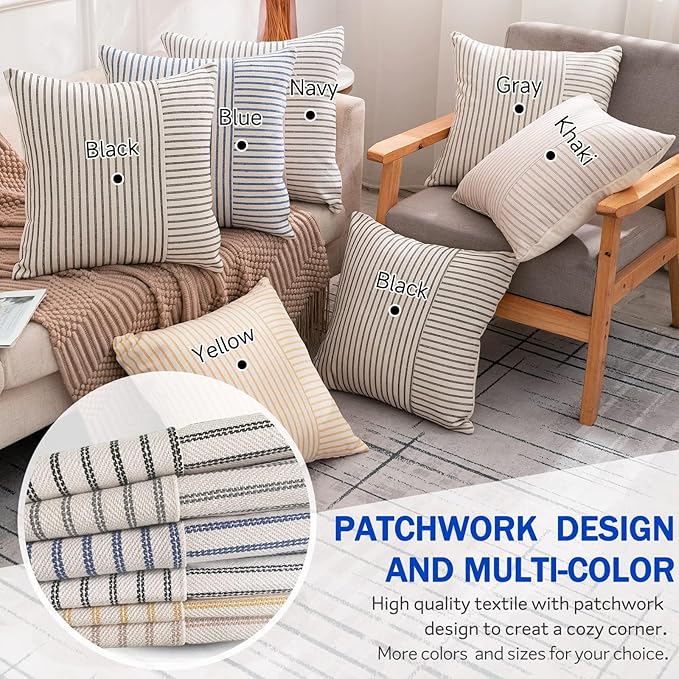 Farmhouse Pillow Covers 12x20, Modern Accent Lumbar Throw Pillow Covers Set of 2 - Image 6
