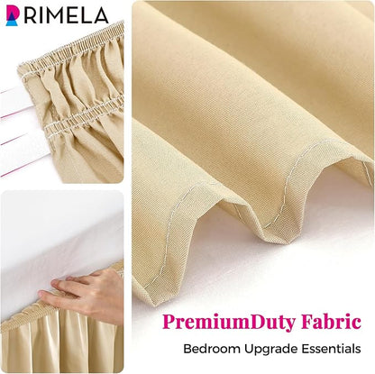 RIMELA Beige Bed Skirt Queen Size 15 Inch Drop, Wrap Around Elastic Bedskirt - Image 8
