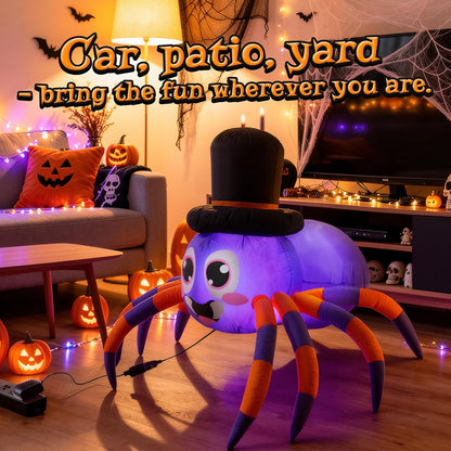 Halloween Trunk or Treat Car Decorations Kit Inflatable Spider with LEDs