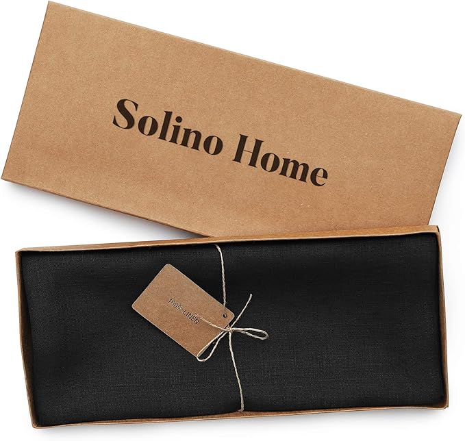 Solino Home Linen Black Table Runner 156 Inches Long - Image 5