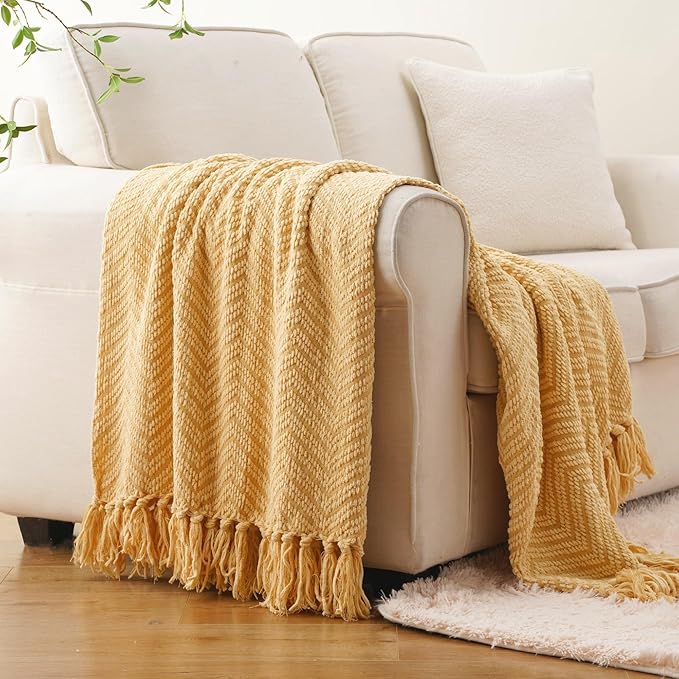 BATTILO HOME Gold Throw Blanket - Image 4