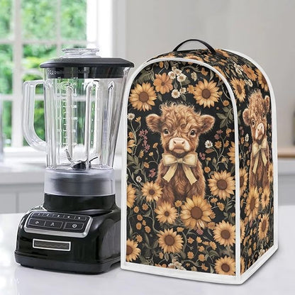 Talayituse Highland Cattle Sunflower Print Blender Dust Cover, Fingerprint - Image 5