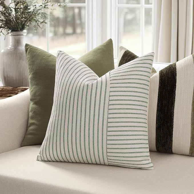 YCOLL Farmhouse Pillow Covers 18x18, Modern Accent Square Throw Pillow Covers - Image 3
