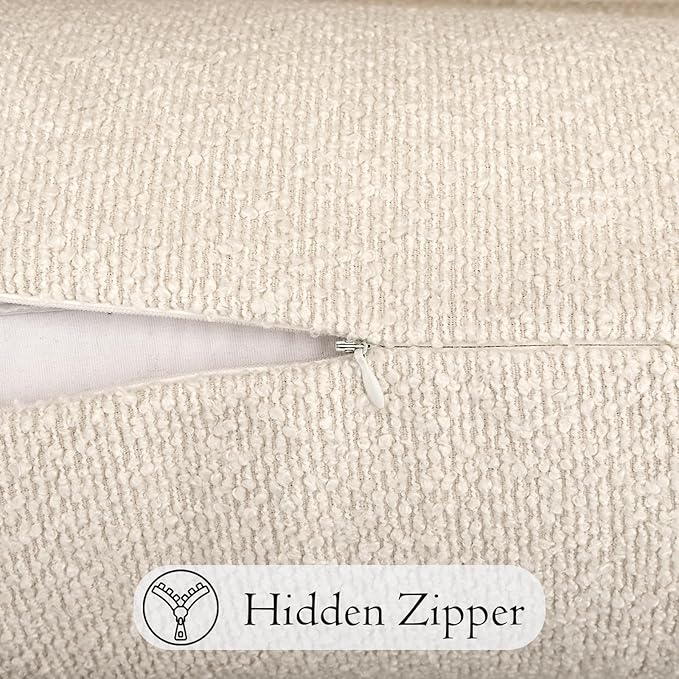 20x54 inch Neutral Boucle Body Pillow Cover, Cream White Long Pillow Cover Cozy - Image 5