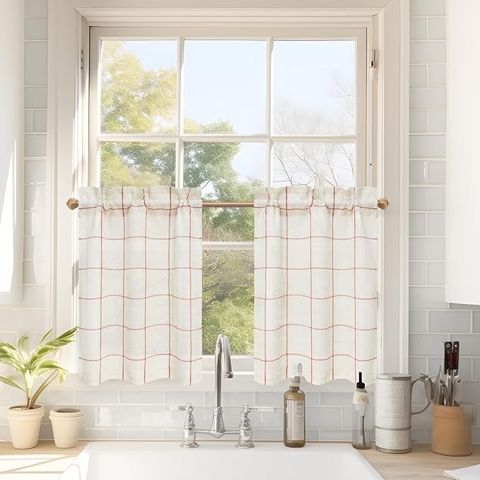 DriftAway Striped Linen Short Curtains by DriftAway