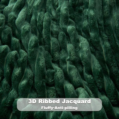 NEWCOSPLAY Super Soft King Blanket Dark Green Premium Silky Flannel Fleece 3D - Image 5