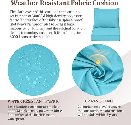 Waterproof Outdoor Chair Cushion Set of 4, Outdoor Cushions - Image 4
