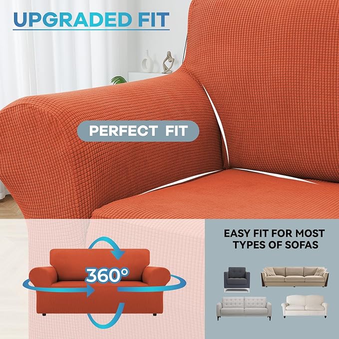 LURKA Stretch Loveseat Sofa Slipcovers 1 Piece Couch Covers - Image 4
