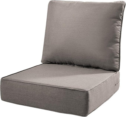 6" Thick Outdoor Cushions 22x24x6, 1-Set Deep Seat Patio Cushions by Pugire