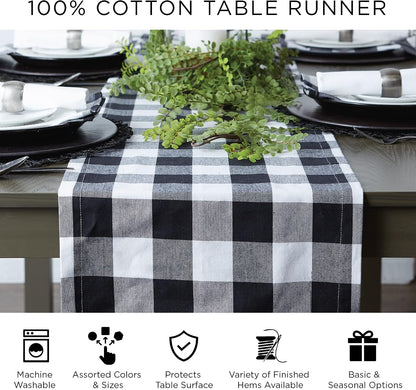DII Halloween Tabletop, Harlequin Collection, Table Runner, 14x72, Black and Cream (Pack of 12)