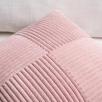 Fancy Homi 2 Packs Blush Pink Decorative Throw Pillow Covers 16x16 Inch - Image 3