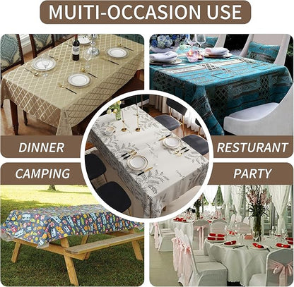 Square Table Cloth, 100% Waterproof Tablecloth OilProof SpillProof Vinyl Table - Image 7