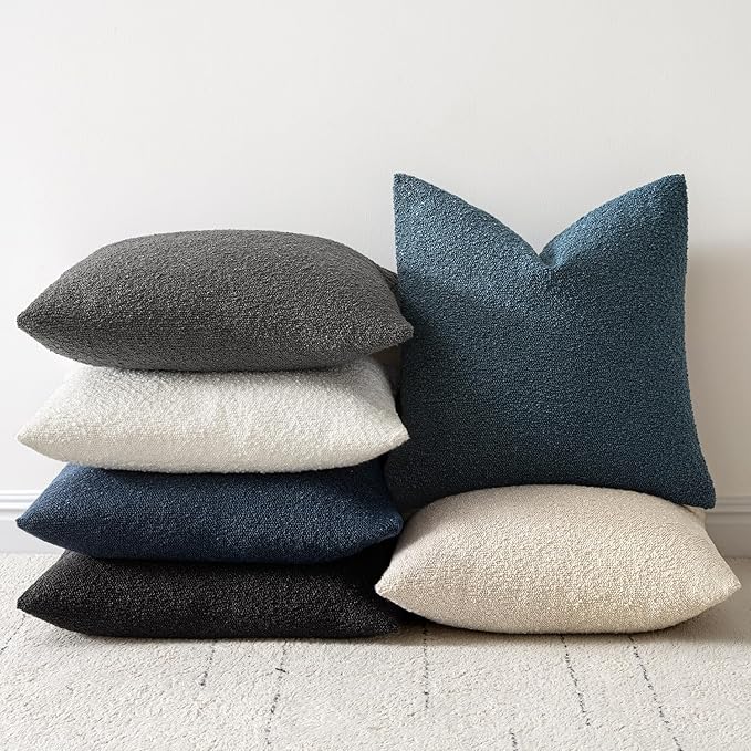 Woaboy Pack of 2 20x20 Inch Decorative Boucle Throw Pillow Covers Textured - Image 4