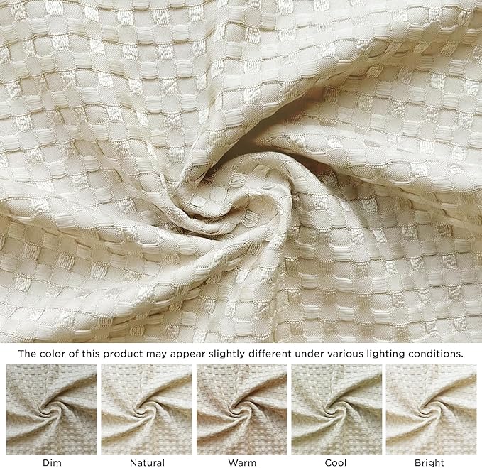 MIYE Pleated Waffle Weave Bed Skirt, Tailored Dust Ruffle 16 Inch Drop Easy Fit - Image 2