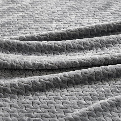 Oversized King Fleece Blanket 120x120 Inches, Seamless Soft Cozy 3D Jacquard - Image 4