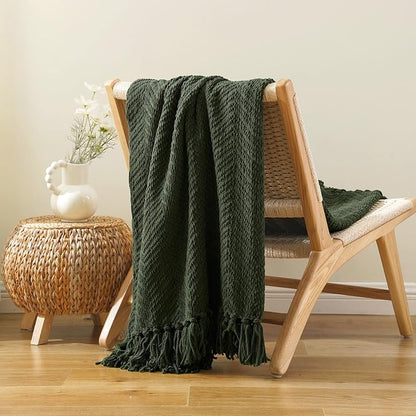 BATTILO HOME Olive Green Throw Blankets - Image 4