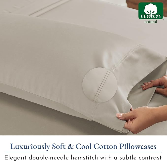 California Design Den 100% Cotton King Pillow Cases Set of 2, 800 Thread Count - Image 5