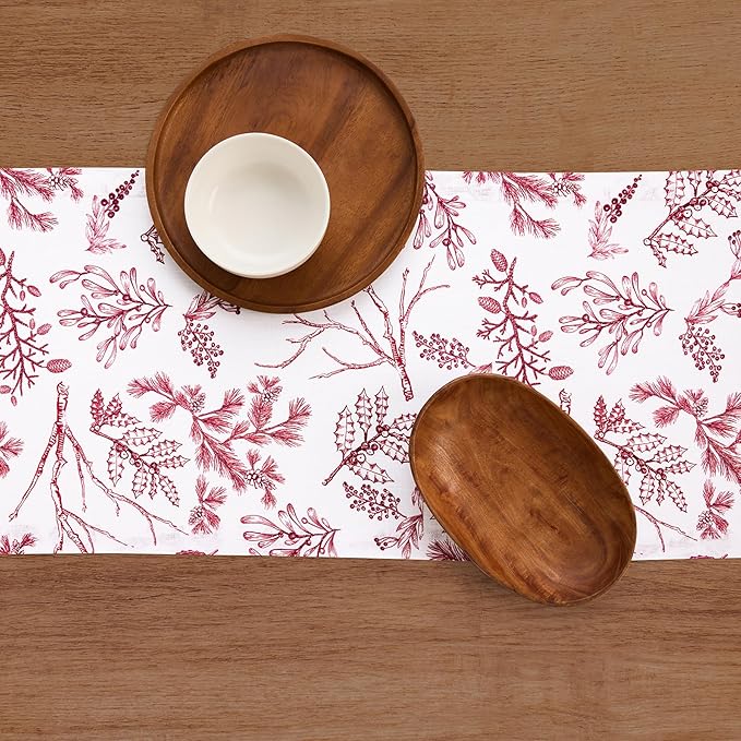 Solino Home 100% Pure Linen Christmas Table Runner 90 Inches Long - Image 9