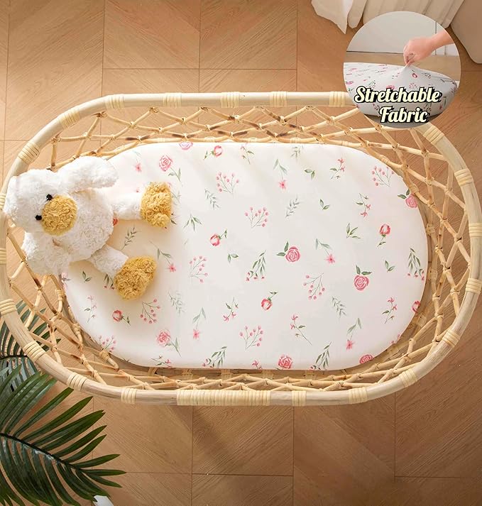 SDY Jersey Bassinet Sheets for Baby Boys and Girls, 32 "x 16 "x 4", 2 Pack - Image 3