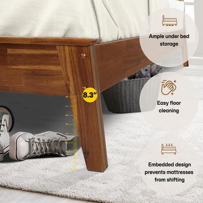 acacia kaylin bed frame with headboard solid wood showing dimensions
