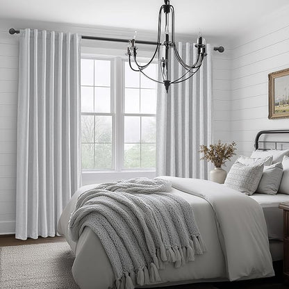 Light Grey Blackout Curtains 90 Inch Length 2 Panels Set - Image 7