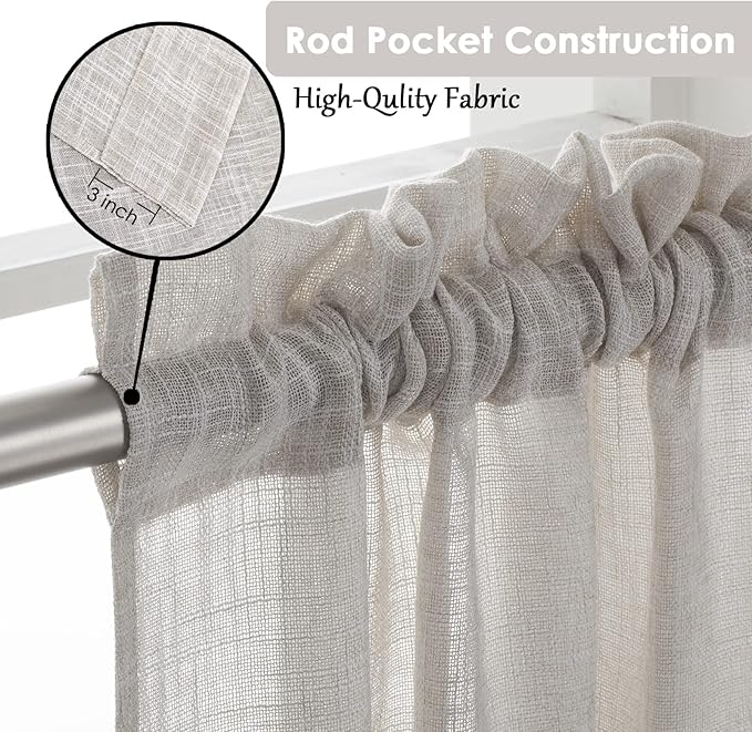 Beda Home Tassel Linen Textured Swag Valances - Image 2