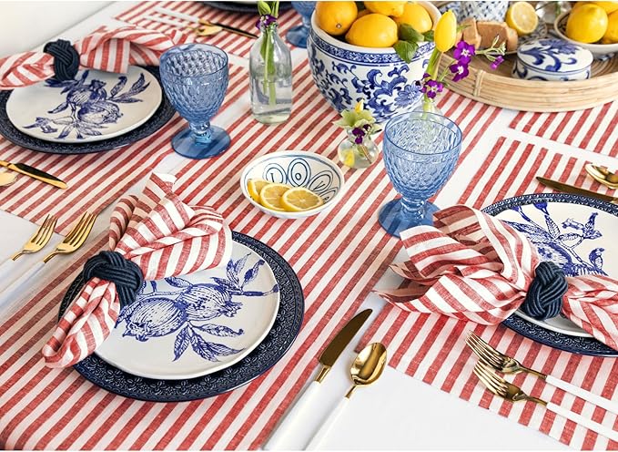 Solino Home Striped Linen Table Runner 156 Inches Long - Image 8