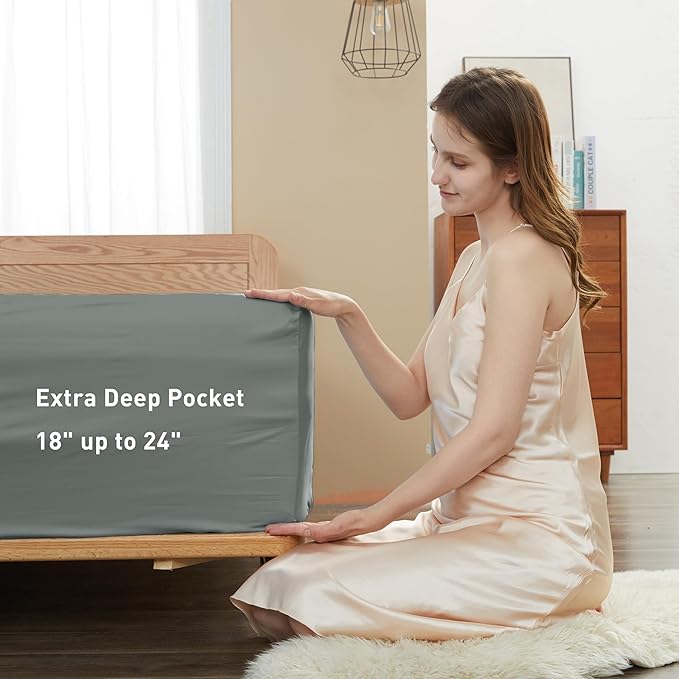 Sunflower Full Fitted Sheet, 1-Piece Extra Deep Pocket Fitted Bottom Sheet 22" - Image 3