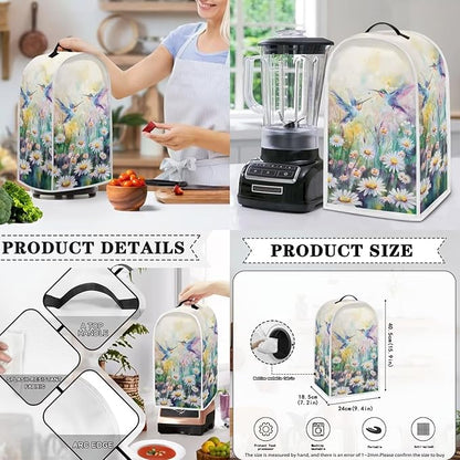 Hummingbird Toaster and Blender Cover Set Bread Maker Cover Flower Washable - Image 3