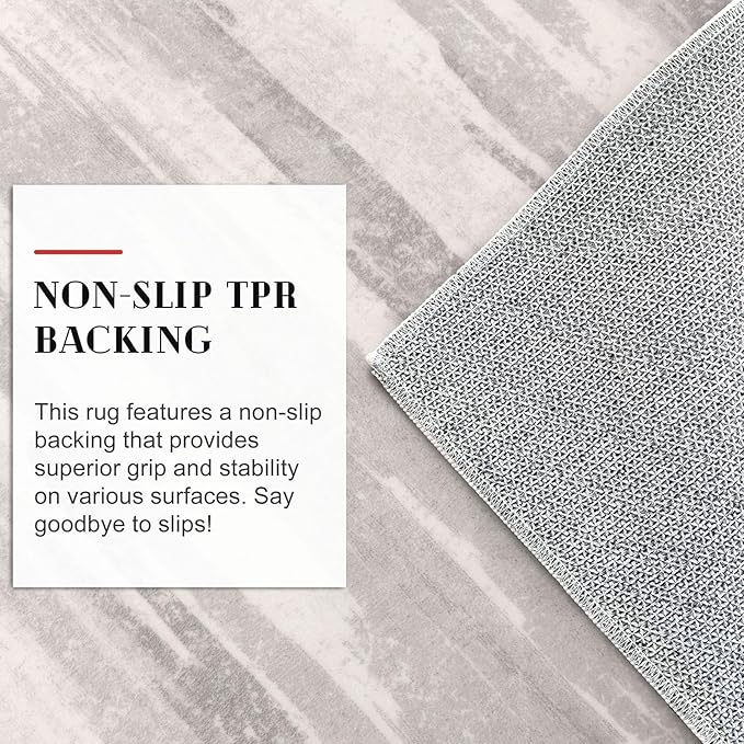 Modern Abstract Entryway Rug Indoor 2x3 Neutral Washable Non-Slip Soft Small - Image 6