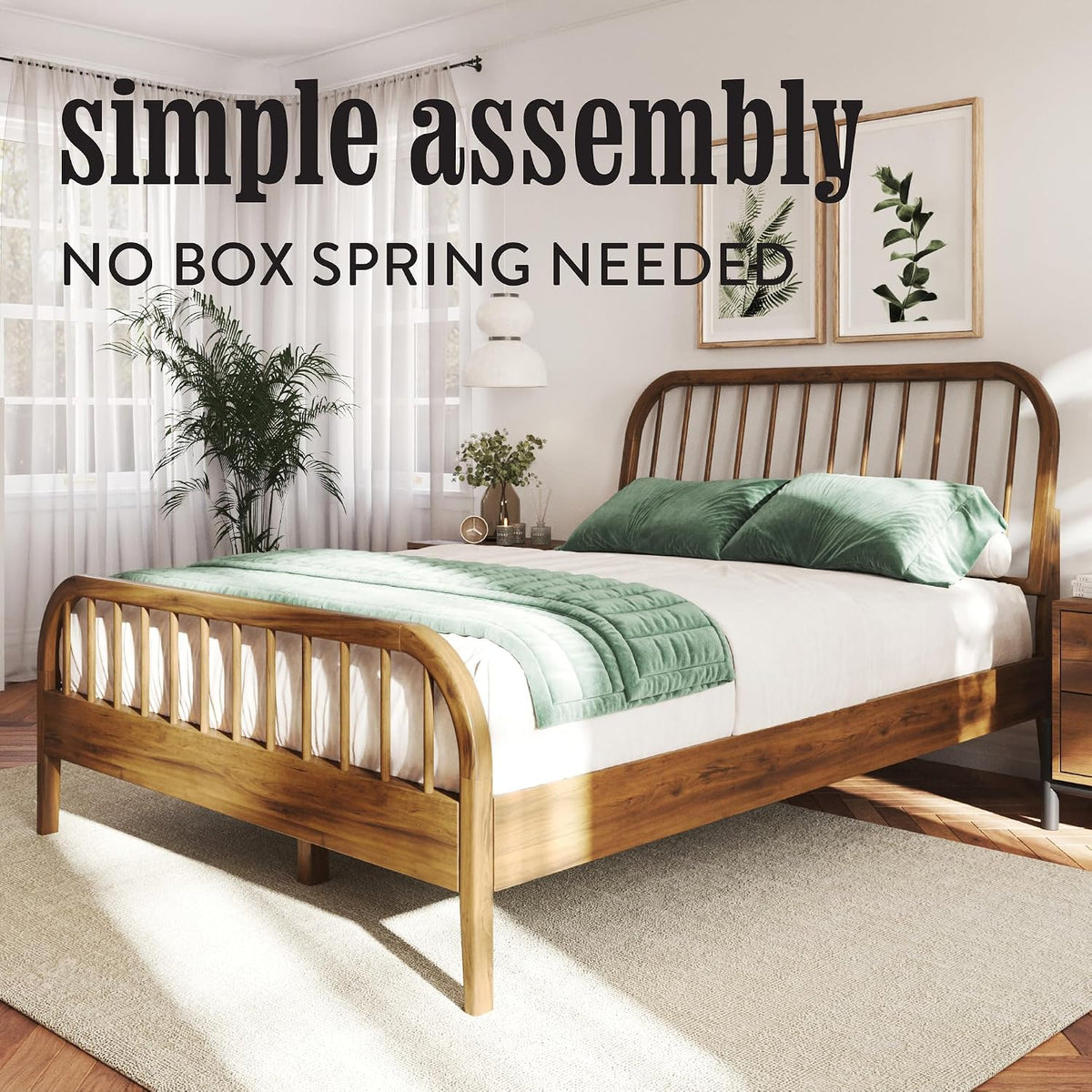 dg casa wesley solid wood full size bed, close-up detail