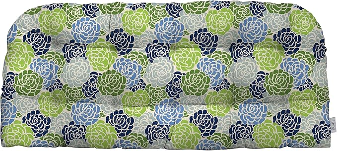 RSH DECOR: Tufted Wicker Loveseat Cushion | 41” x 19" | All-Weather Spun Fabric by RSHDECOR