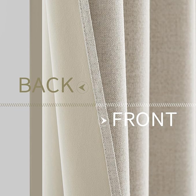 MIULEE 100% Blackout Linen Curtains - Image 6