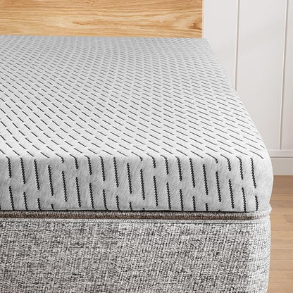 Bamboo Mattress Topper Full Size 3 Inch, Cooling Gel & Bamboo Charcoal Memory by HOMRELEXA