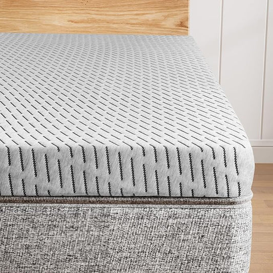 Bamboo Mattress Topper Twin XL Size 2 Inch, Cooling Gel & Bamboo Charcoal by HOMRELEXA