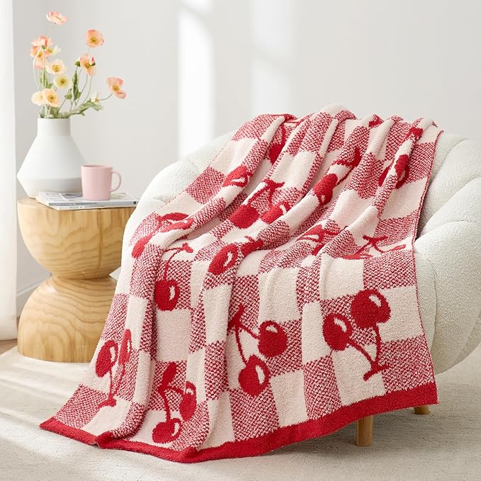 Snuggle Sac Red Cherry Throw Blanket by SnuggleSac