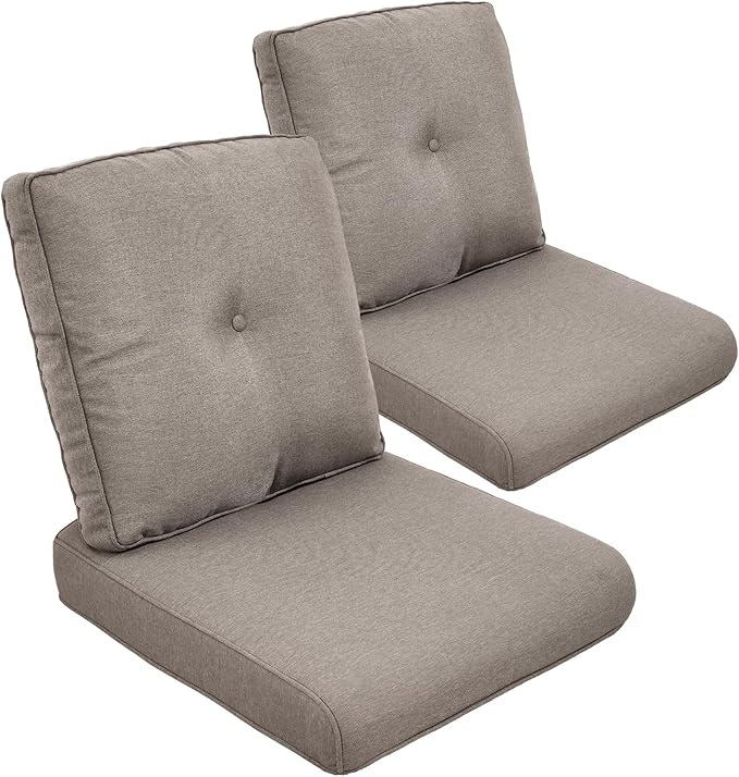 Outdoor Chair Cushions Set of 2, Waterproof Outdoor Seat Cushion 25x22 by moosprr