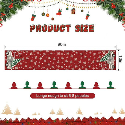 OTOSTAR Truck Christmas Tree Let It Snow Christmas Table Runner, Xmas Seasonal - Image 6