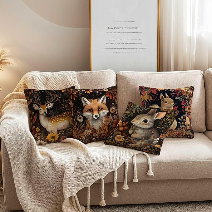 Throw Pillow Covers for Couch and Sofa | 18x18 Set of Pillowcases for Christmas - Image 2