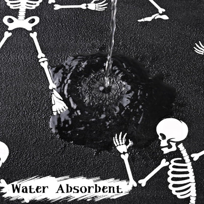 ASPMIZ Halloween Runner Rug, Glow-in-the-Dark Rug Runner Non Slip, Black Rugs with Rubber Back, Washable Rugs for Hallway Laundry Washroom Entryway Home Kitchen, Halloween Decorations, 20" x 60"