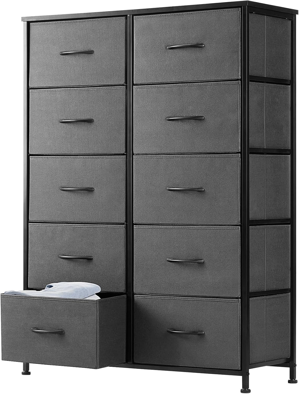 DUMOS 10 Drawer Tall Dresser for Bedroom & Living Room, Grey