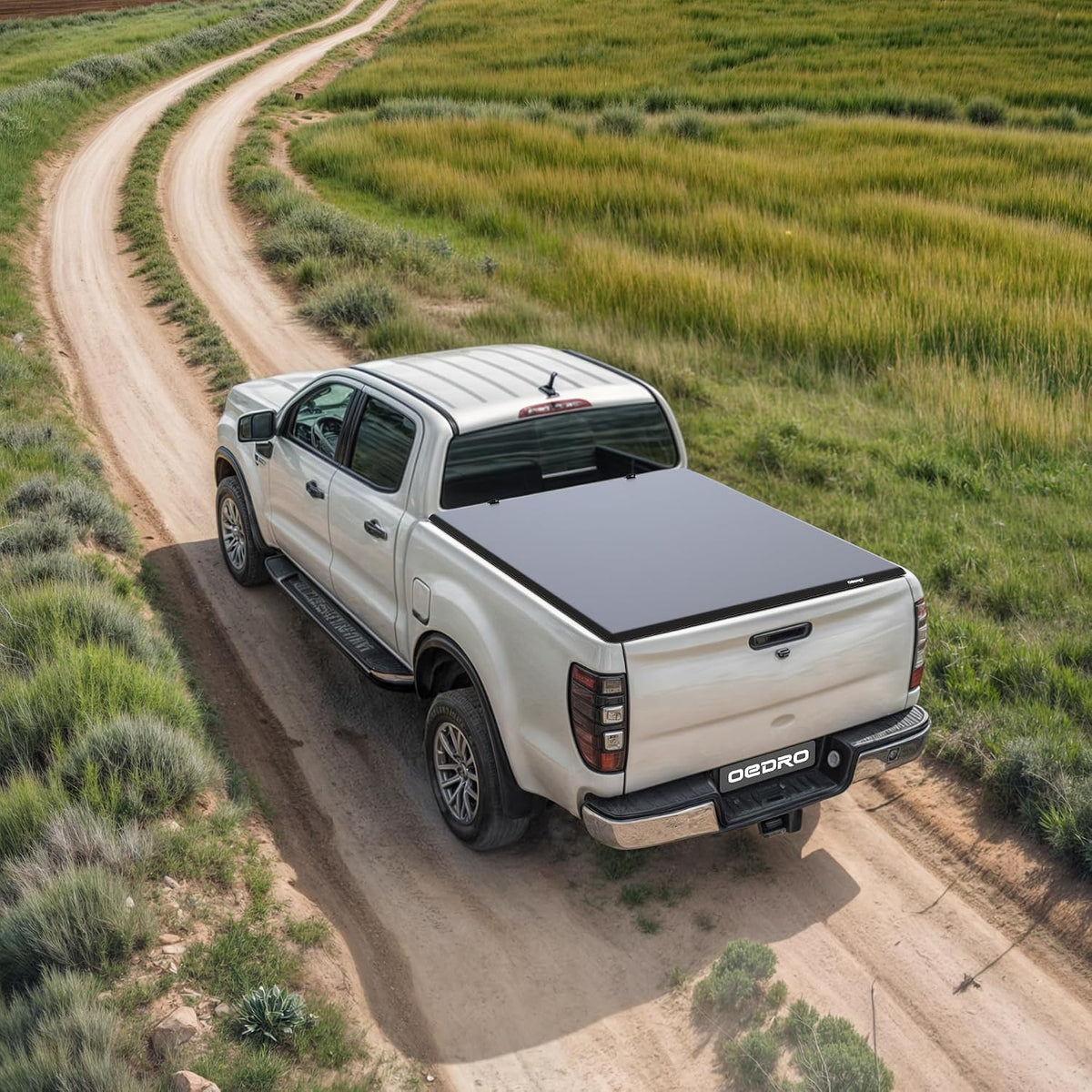 oedro soft quad-fold truck bed tonneau cover for on a desk or shelf