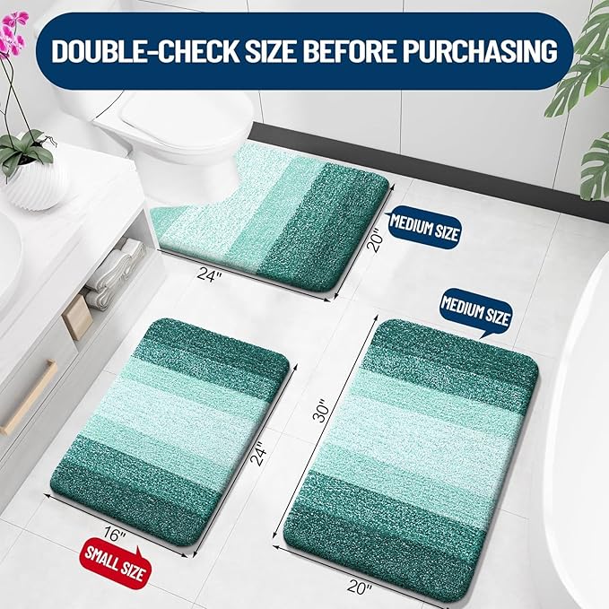 OLANLY Bathroom Runner Rugs 54x24, Extra Soft Absorbent Microfiber Bath Rugs - Image 2